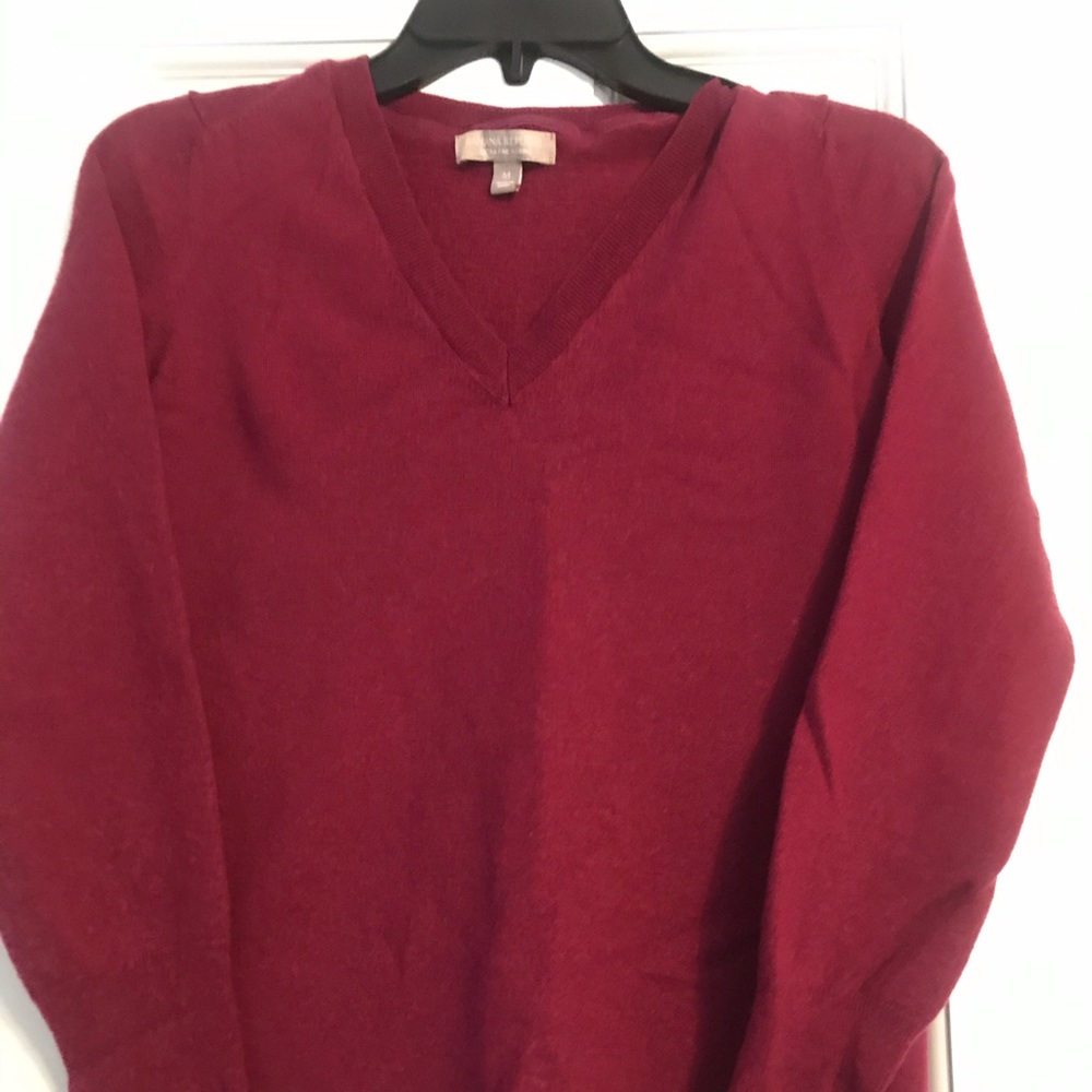 Deep plum V Neck sweater